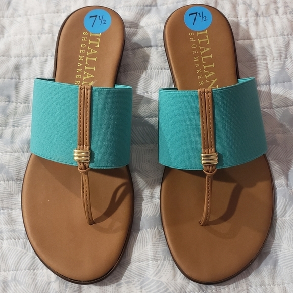 901- Italian Shoemakers Sutton Sandals Green Color Size 7.5 - Picture 3 of 10